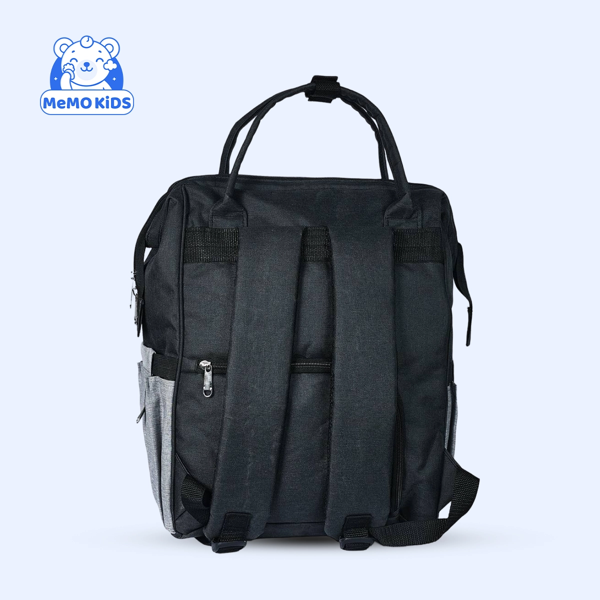 شنطة ماميز متعددة الاستخدام للأمهات لون أسود × رمادي – شيك وعملية لمستلزمات البيبي - الصورة 5