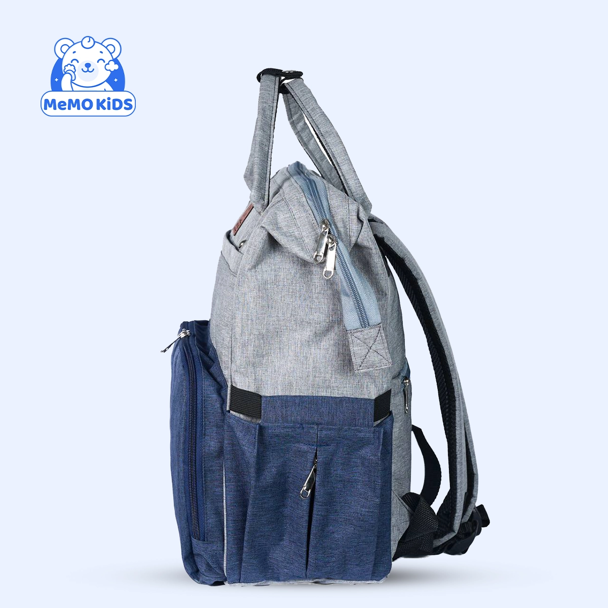 شنطة ماميز متعددة الاستخدام للبيبي لون كحلي × رمادي - الصورة 5